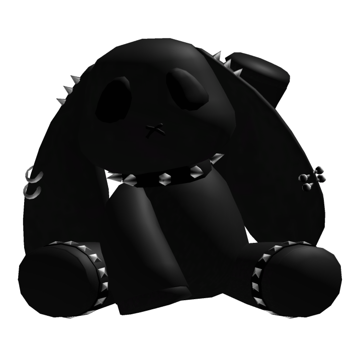 black bunny studded plushie vkei emo goth moe 