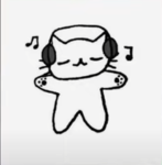 un gato con musica