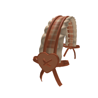 fall orange ruffle headband with bows and heart Roblox item