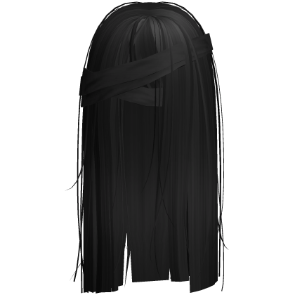 Horror Black Hair w Black Face Bandages Roblox item