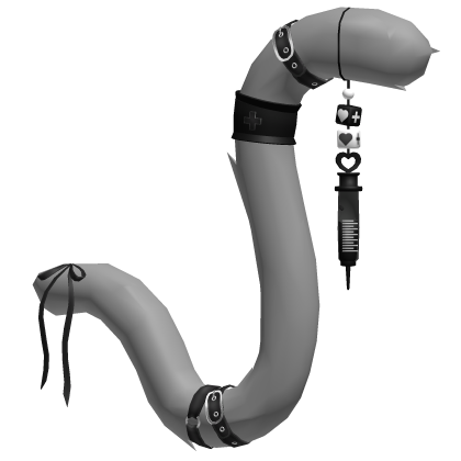Gray Black Cute Medic Nurse Cat Tail Roblox item