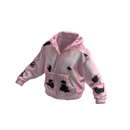 Pink Thrashed Vintage Oversized Hoodie