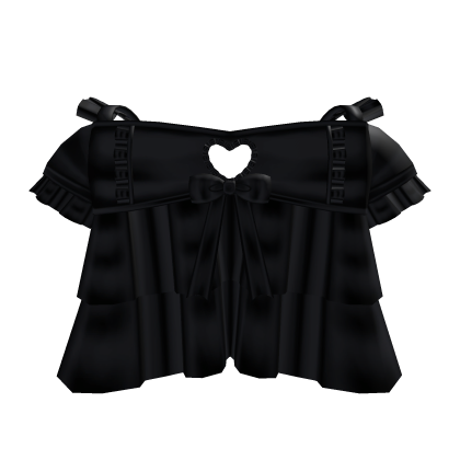 ꒰♡꒱ cute doll black ruffled dress with heart