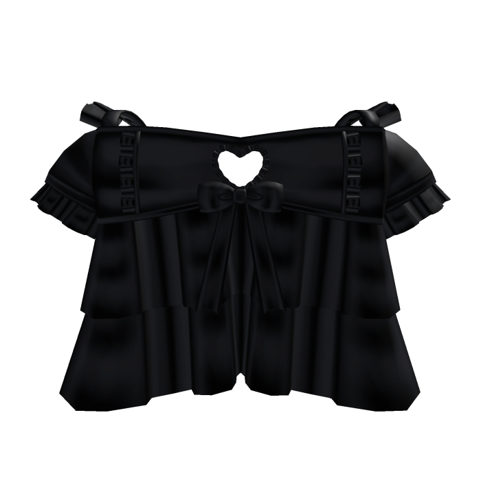꒰♡꒱ cute doll black ruffled dress with heart