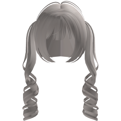 cute curly blunt bang pigtails in ash blonde