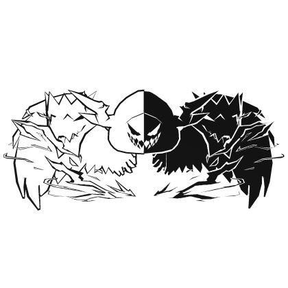 Cartoony Black&White Hood Aura Dragon Wings Combo