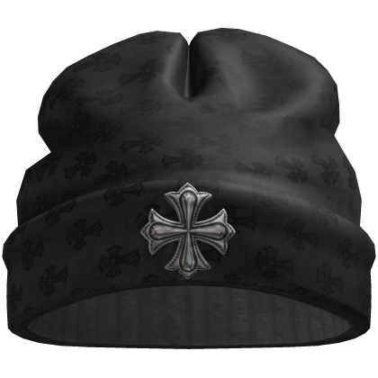 Worn Goth Chrome Beanie