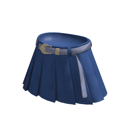 School Girl Short Pleated Skirt w Belt Blue Roblox