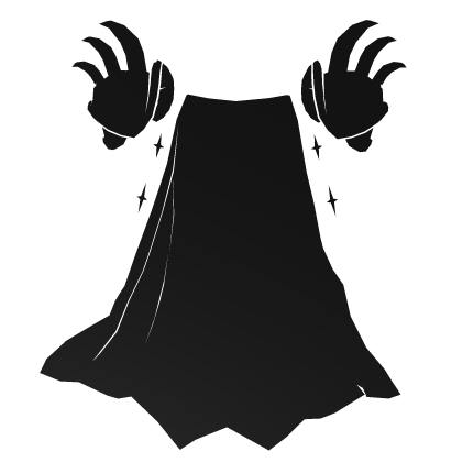 Black and White Cartoony Cape and Pauldorn