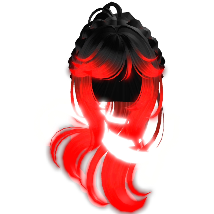 (Emissive) Glowing Anime Ponytail w/ Red Glow 