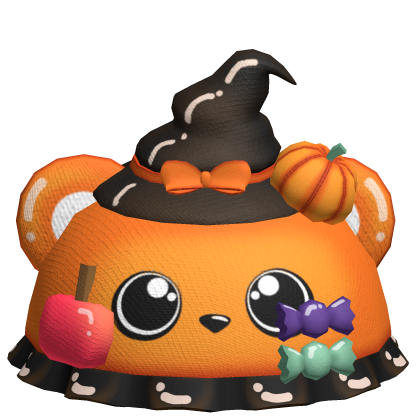 Halloween Orange Witch Bear Hat Roblox item