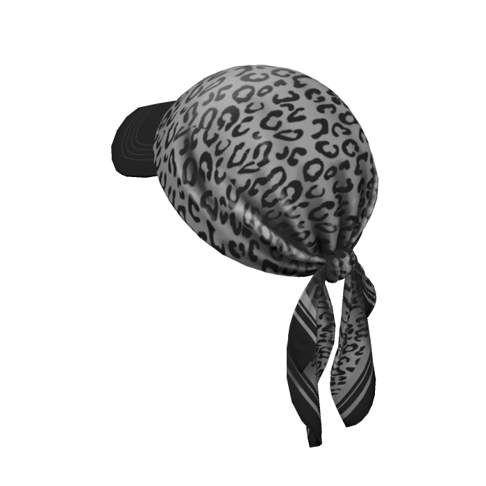 Leopard Scarf Cap (Grey)
