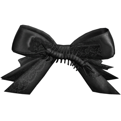 Y2k Vkei Emo Black Laces Centipede Bow