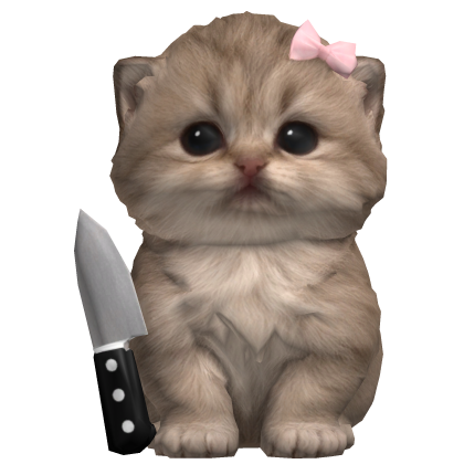 Cute Kitten Cat w/ a Knife