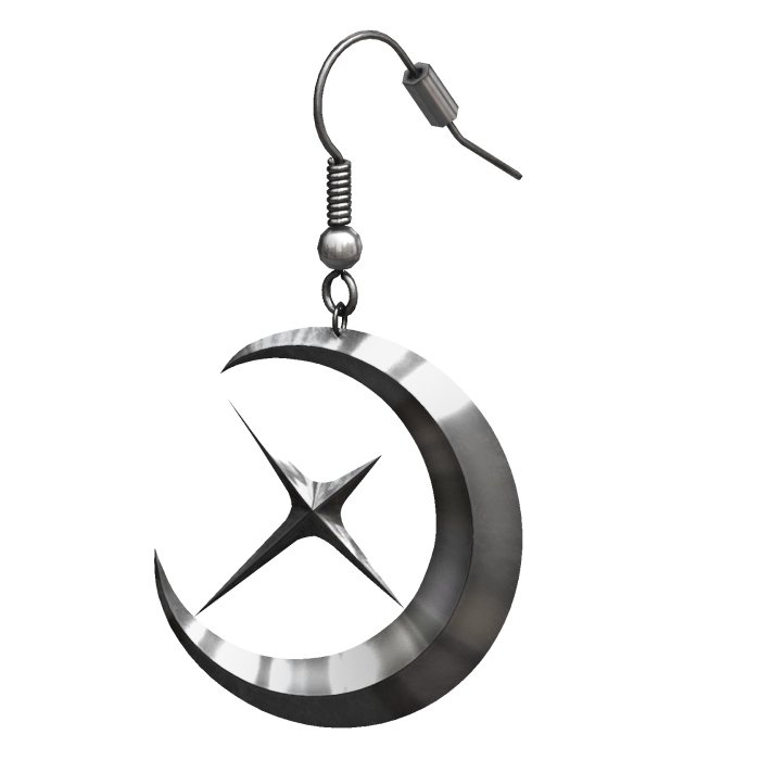 x3 Moon Earring