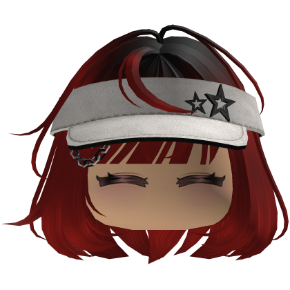 Cute emo y2k hair fluffy (red)