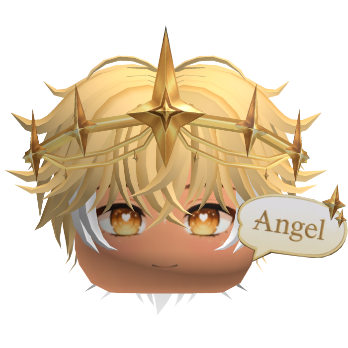 Messy Blonde Hair w/ Golden Star Halo Angel Crown