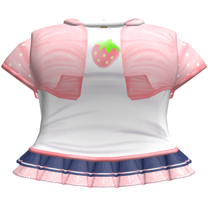 cutecore strawberry top n skirt w jacket red