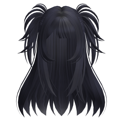 Messy Y2K Grunge Twintails (Dark Blue) Roblox item