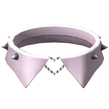 Pastel Pink Collar Choker Chrome Heart and Spikes | Roblox