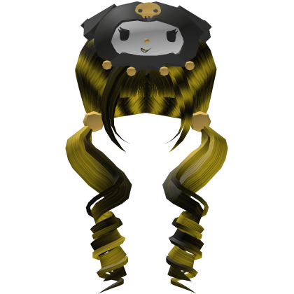 Yellow Black Kuromi Pigtail Hair