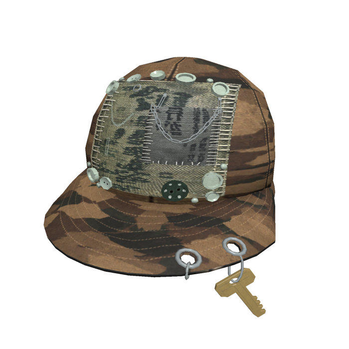 Brown Cap Grunge Camo Patchwork