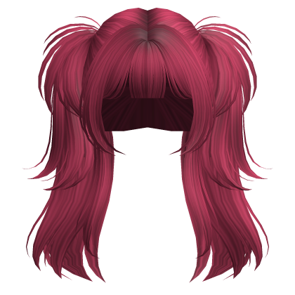 Cute Gyaru Messy Pigtails (Hot Pink)