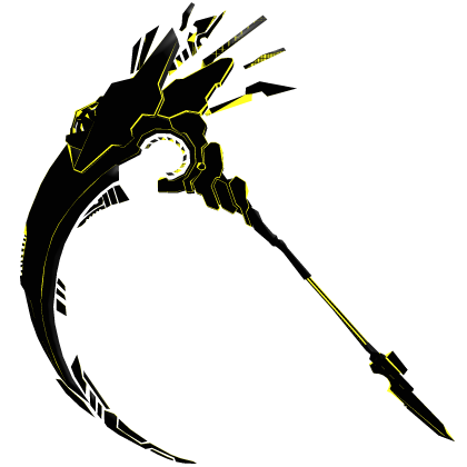 Black Cyber Scythe (Yellow) [Animated] Roblox item