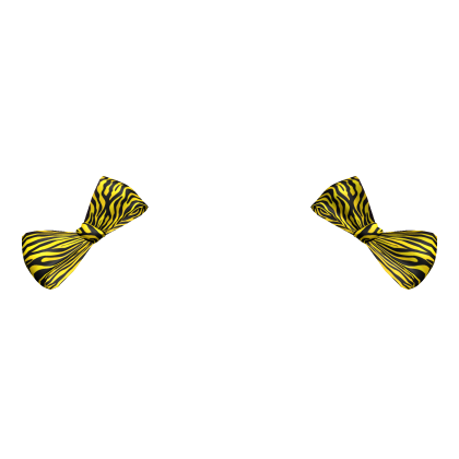 ★☆ Yellow And Black Zebra Print Bows Roblox item