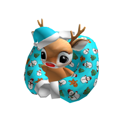 Blue Christmas Sweater Holding Reindeer thumbnail