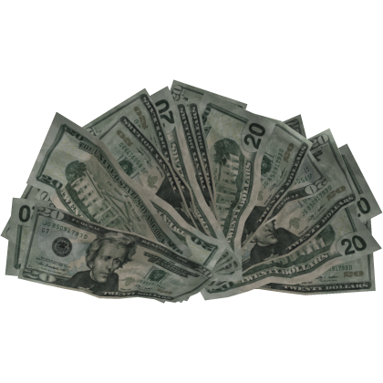 Twenty Dollar Bills Money Spread