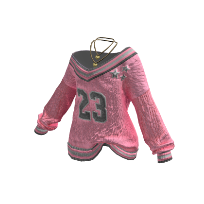 Y2K Varsity Jersey Sweater (Pink)
