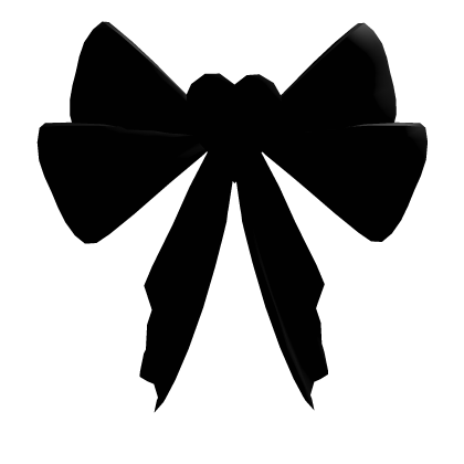 Large black heart shaped double bow Roblox item