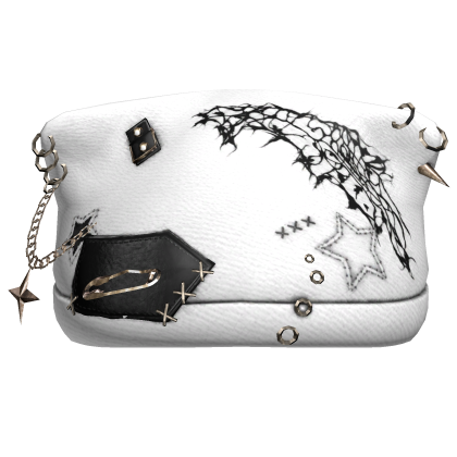 White Stitched Chained Punk Beanie Roblox item