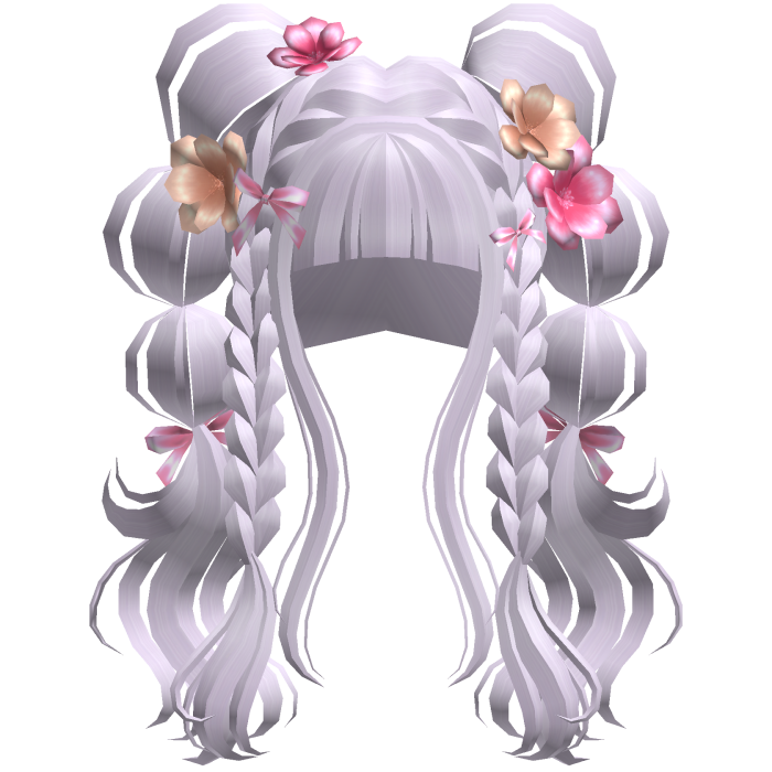 Blossoming Angelic Floral Curly Pigtails Lavender