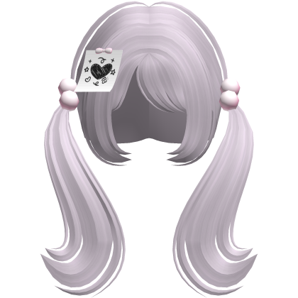 ♡ cute low pigtails y2k moe hair bangs (white) Roblox item