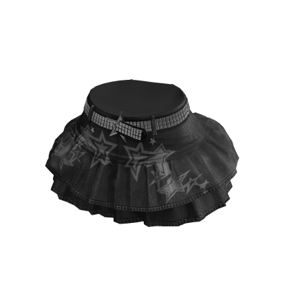 Star Denim Ruffle Skirt w Studded Belt thumbnail