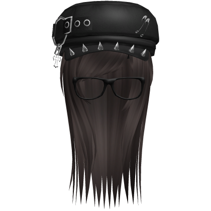 Vkei Moe Dark Brown Long Scene Hair /w Punk Hat