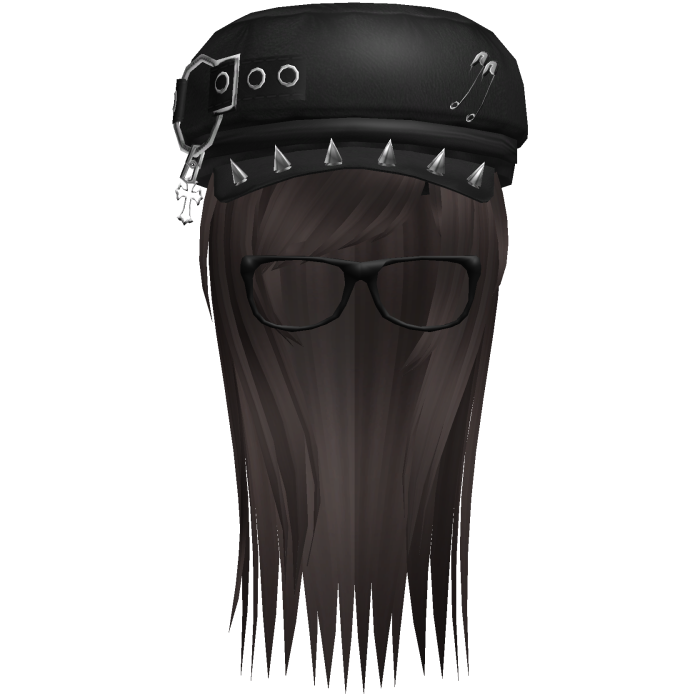 Vkei Moe Dark Brown Long Scene Hair /w Punk Hat