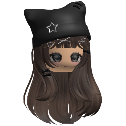 Brown Cute Kawaii Hair w/ Beanie Roblox item