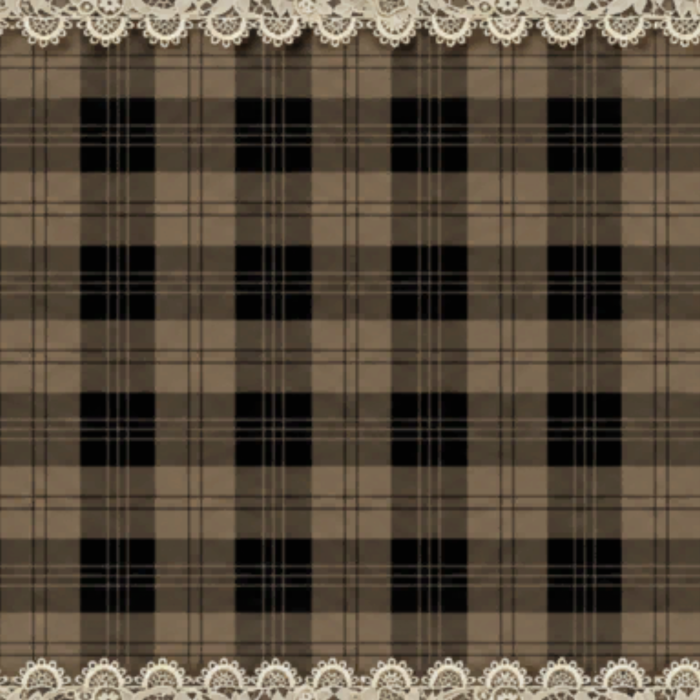 Taupe Plaid Lace Black Bows Background