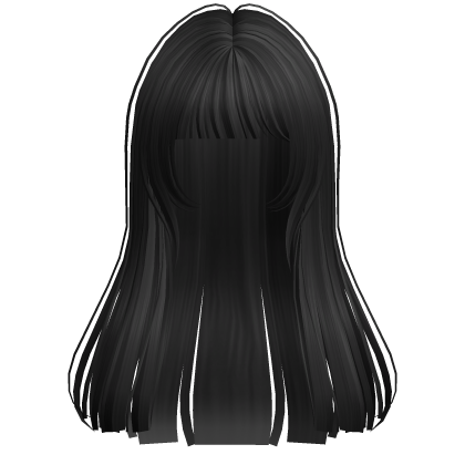 Long Straight Pretty Hime Cut Hair Black Roblox item