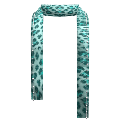 Teal Sparkle Cheetah Y2K Winter Scarf