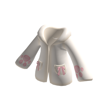Adorable Cat Paw Oversized Hoodie in White & Pink
