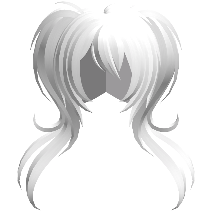 fluffy moe long swirly ponytails white
