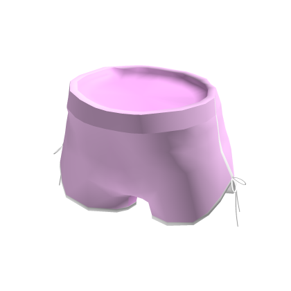 Short Shorts with Ribbons - Pink and White