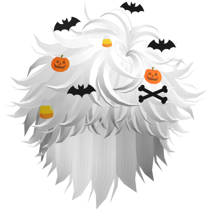 white fluffy halloween male y2k emo hair