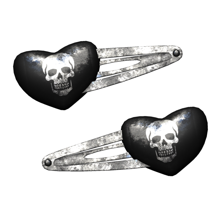 emo heart hairclips