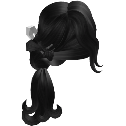 Black Long Wavy Side Ponytail Hair w/ Side Bangs Roblox item