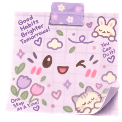 Kawaii Taped Sticky Note Face